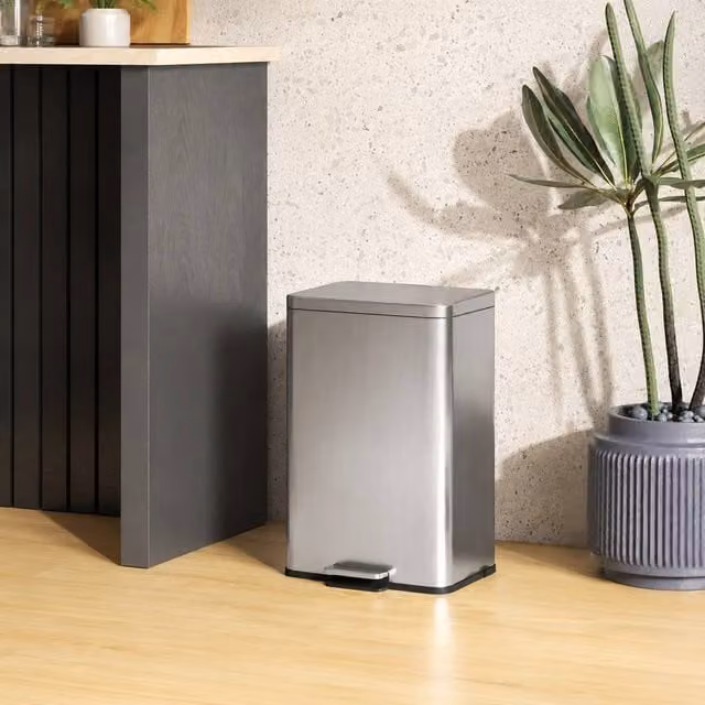 STILVORA 20L Stainless Steel Pedal Bin with Soft-Close Lid and Removable Inner Bucket in Silver – 1
