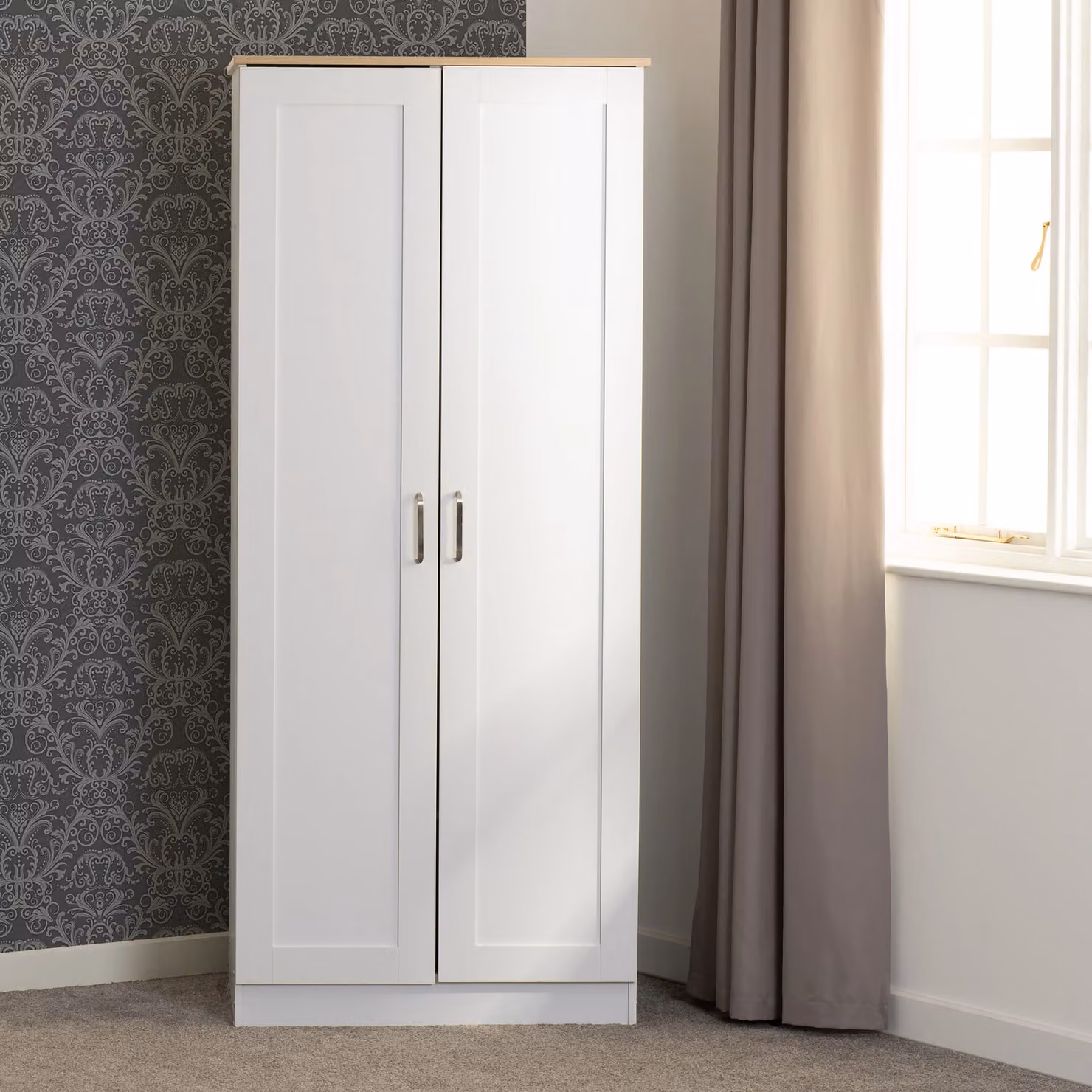 Seconique Portland Trio Bedroom Set in White and Oak Effect – 2