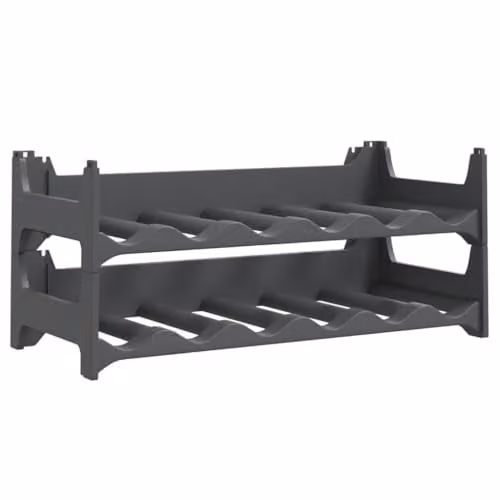 vidaXL Stackable Plastic Wine Rack for 12 Bottles in Anthracite or Black