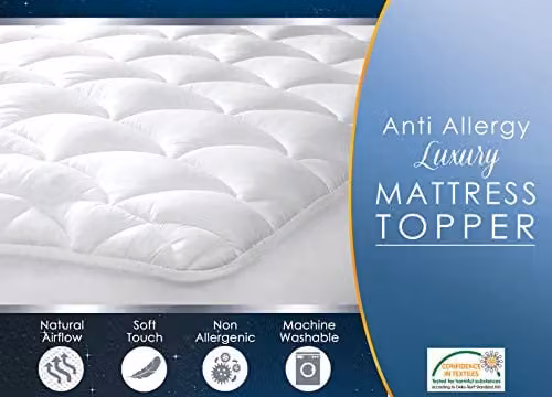 Velosso Hypoallergenic White Mattress Topper, W/D: 90 x 190 cm – 2
