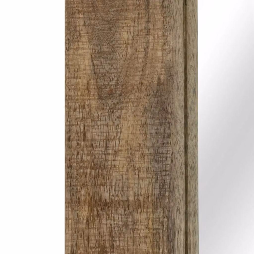 Berkfield Home Retro Rectangular Solid Mango Wood Wall Mirror, Brown, W: 50 cm, H: 110 cm – 4