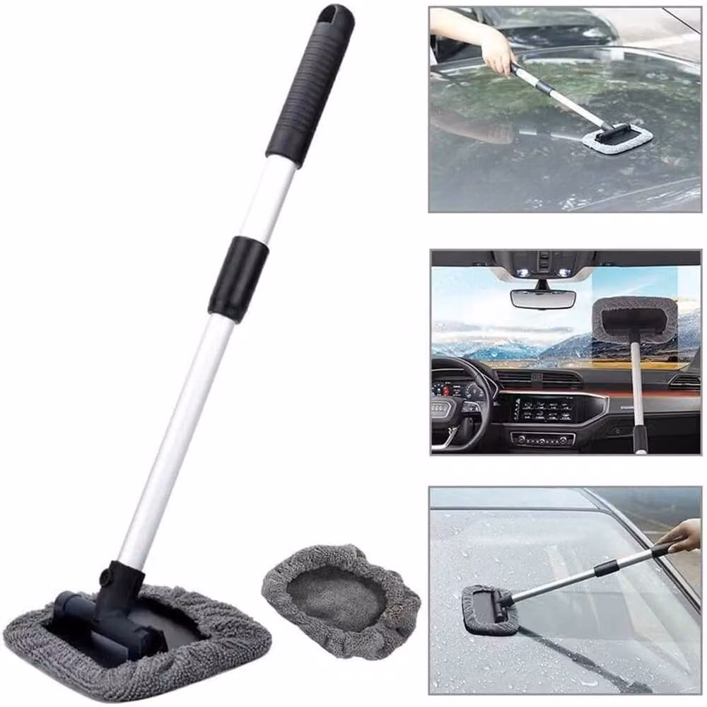 PAWNORA Microfibre Bathroom and Kitchen Mop with Telescopic Handle in Black – 3