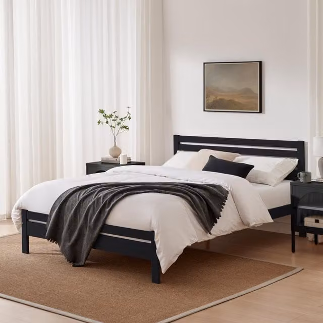 FurnitureboxUK Declan Solid Pine King Size Bed Frame, Grey