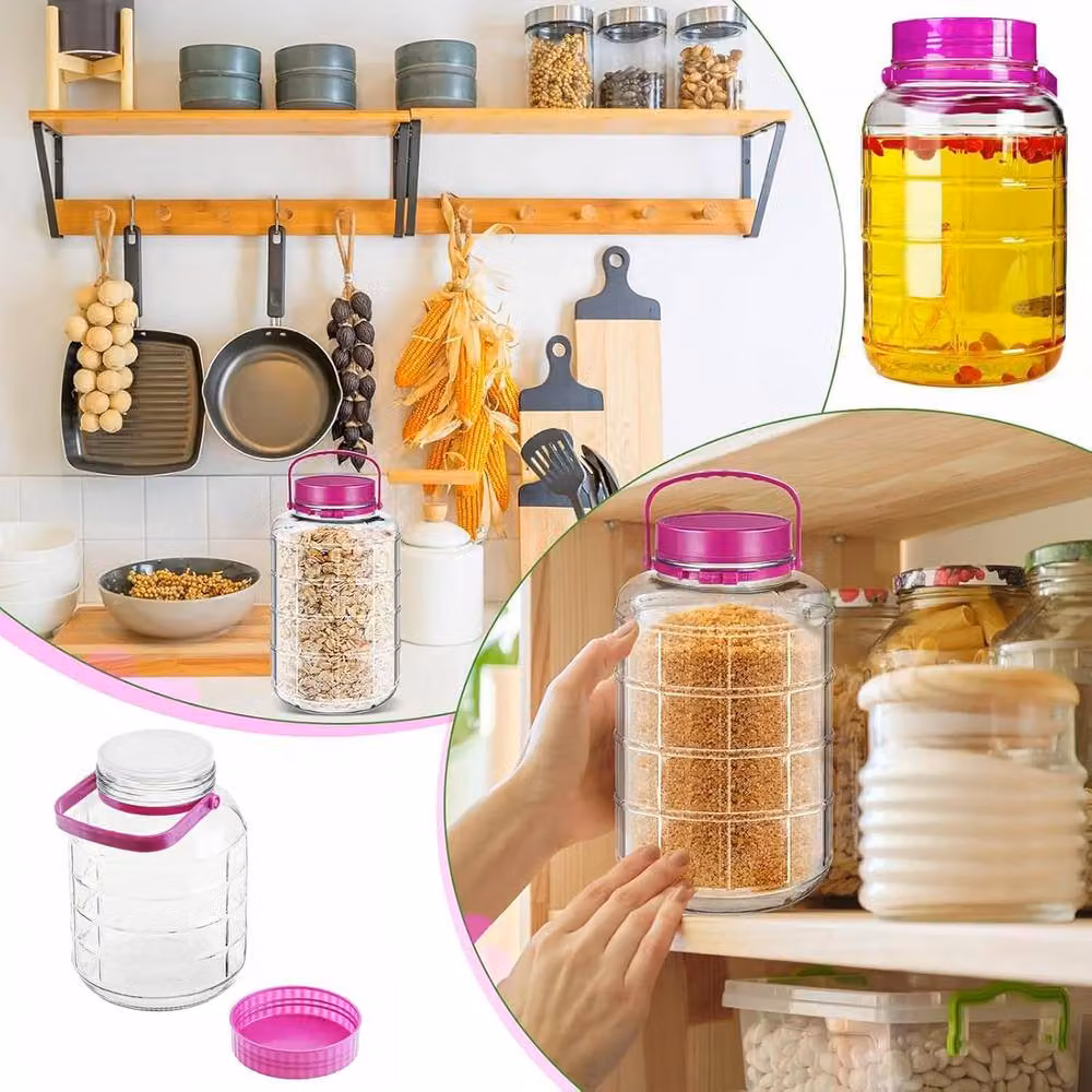ATEK Transparent Glass Food Storage Canister with Airtight Lid, 10 l – 8