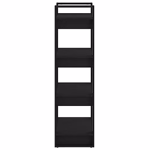 vidaXL Solid Wood Book Cabinet and Room Divider in Rustic Black, W/D/H: 60.0 x 35.0 x 30.0 cm – 3