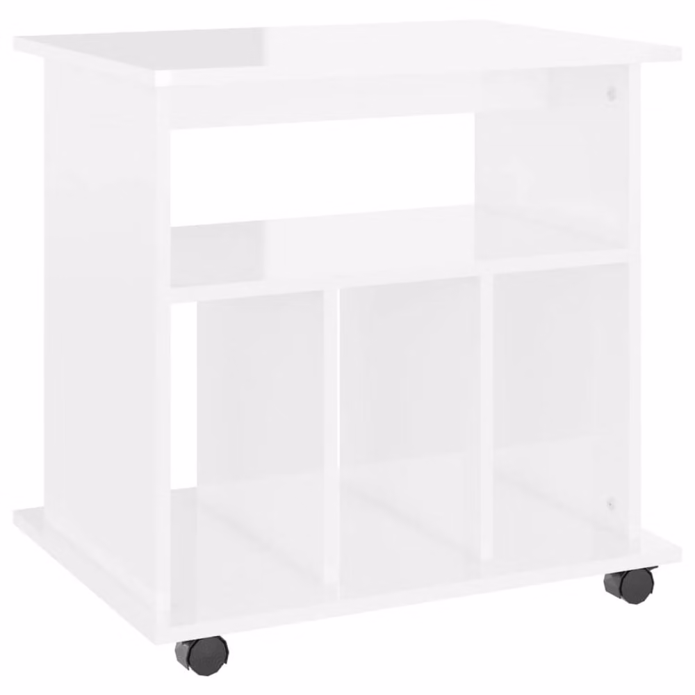 Berkfield Home Rolling Cabinet in High Gloss White, W/D/H: 60 x 45 x 60 cm – 2