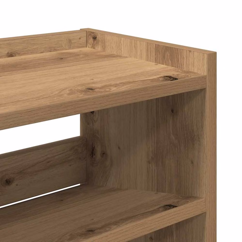 Berkfield Home Artisan Oak Shoe Rack in Brown, W/D/H: 80 x 25 x 62 cm – 5
