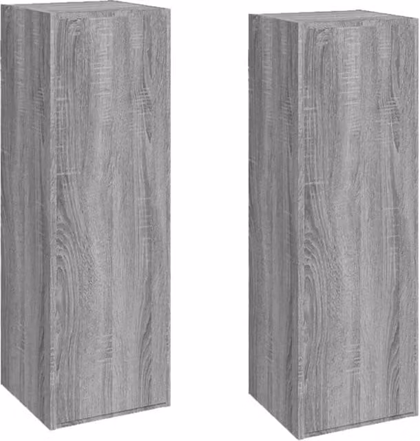 Berkfield Home Set of 2 Grey Sonoma Wall Mounted TV Cabinet Doors in MDF, W/D/H: 30.5 x 30.5 x 90 cm – 1