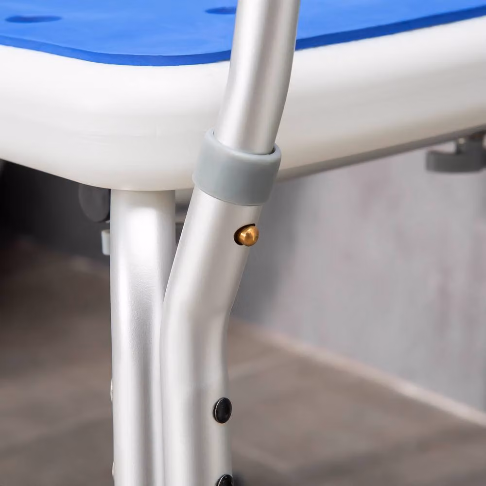 STILVORA Adjustable Shower Chair with Back and Arms in Blue – 6