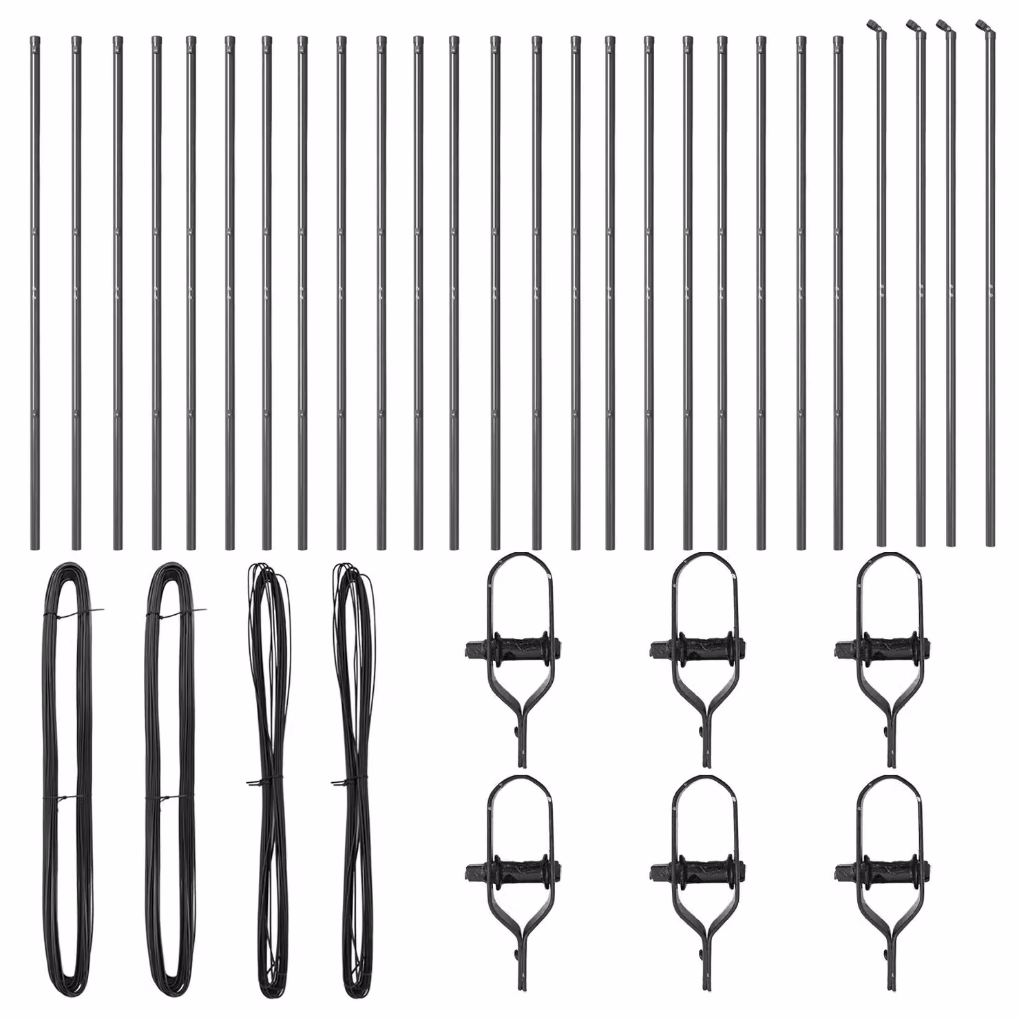 Berkfield Home 26 Pack Grey Galvanised Steel Round Fence Posts, Diameter: 3.2 cm, Height: 150 cm – 2