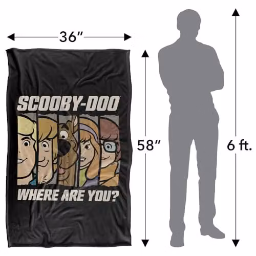 Warner Bros. Scooby Doo Where Are You Faces Super Soft Silky Touch Fleece Throw Blanket, Multicolour, W: 91.44 cm x L: 147 cm – 3