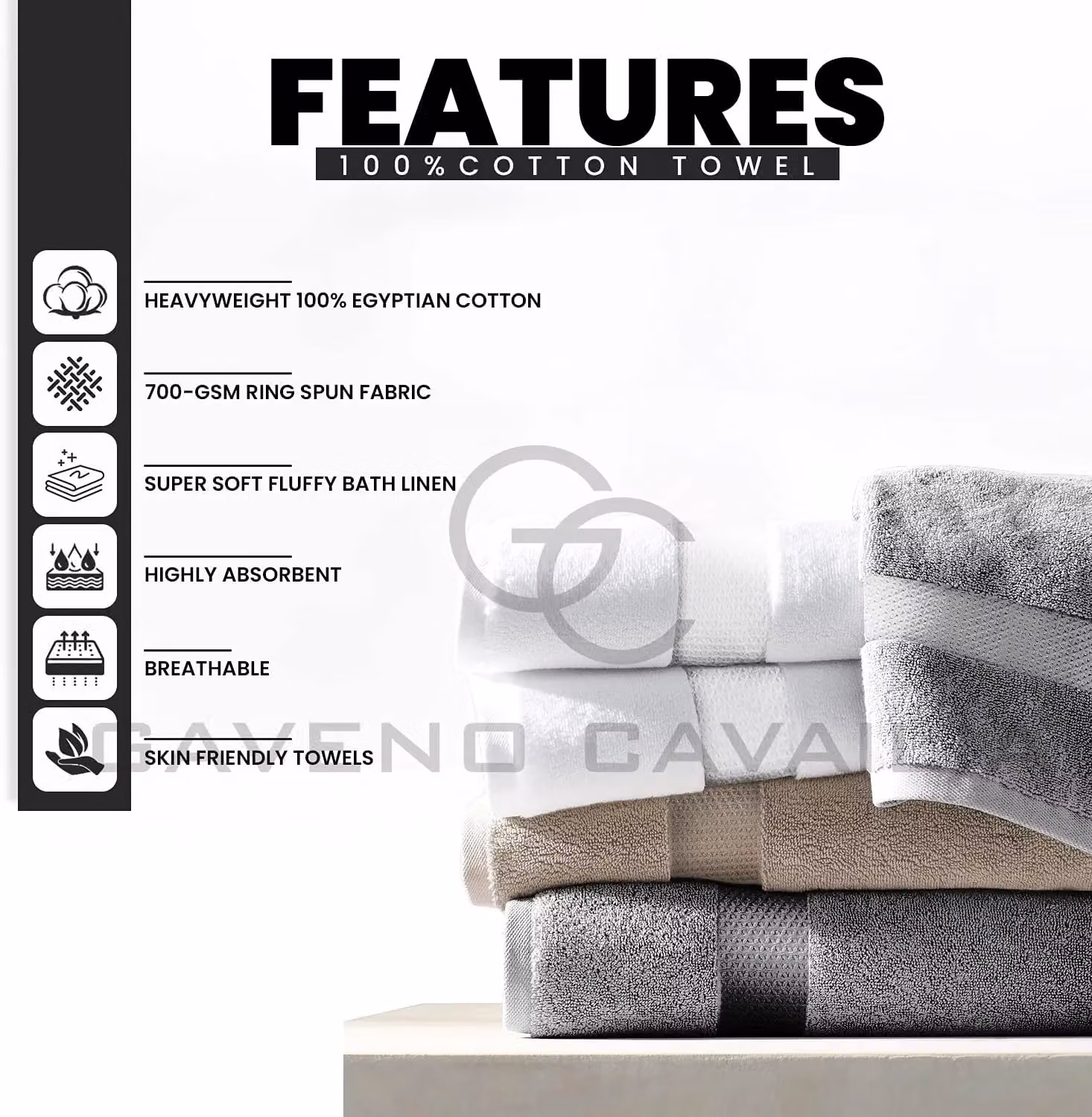 Gaveno Cavailia Miami White Cotton Towel – 2