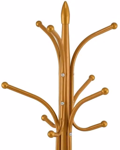 FORGEVIO Gold 12-Hook Modern Coat Stand with Umbrella Holder, Width: 50 cm – 1