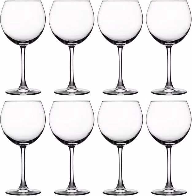 Pasabahce Enoteca Wine Glasses, Clear, Pack of 8, 655 ml per glass
