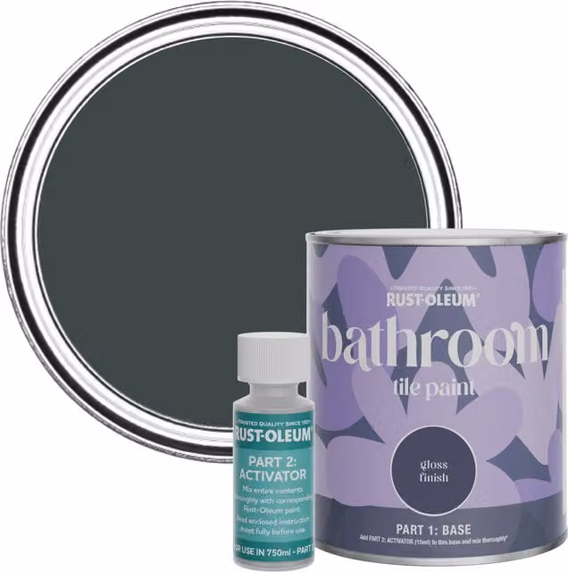 Rust-Oleum Bathroom Tile Paint in Gloss Finish, Black Sand, 0.75 l