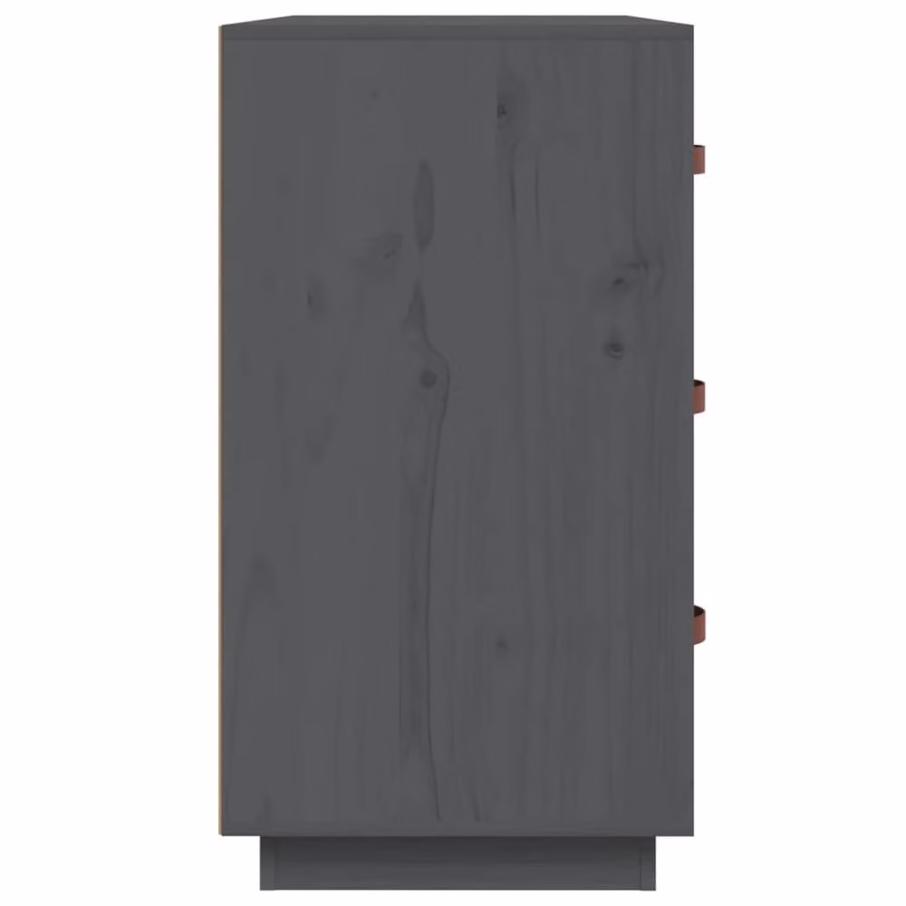 Berkfield Home Grey Rustic Solid Wood Pine Sideboard W: 80 cm, D: 40 cm, H: 75 cm – 3