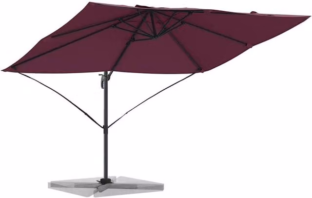 Berkfield Home Cantilever Garden Umbrella in Bordeaux Red Polyester and Steel – 1