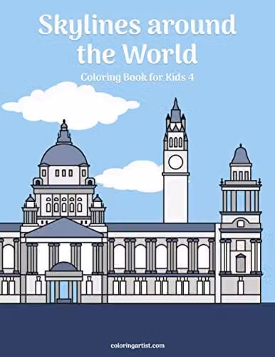 Skylines around the World Colouring Book for Kids by Independently Published, Multicolour