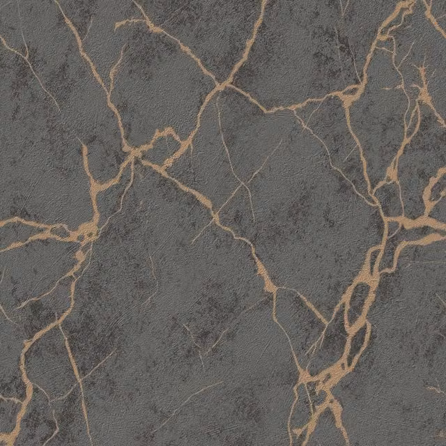Grandeco Marmor Gold Veined Marble Blown Vinyl Wallpaper in Charcoal Grey