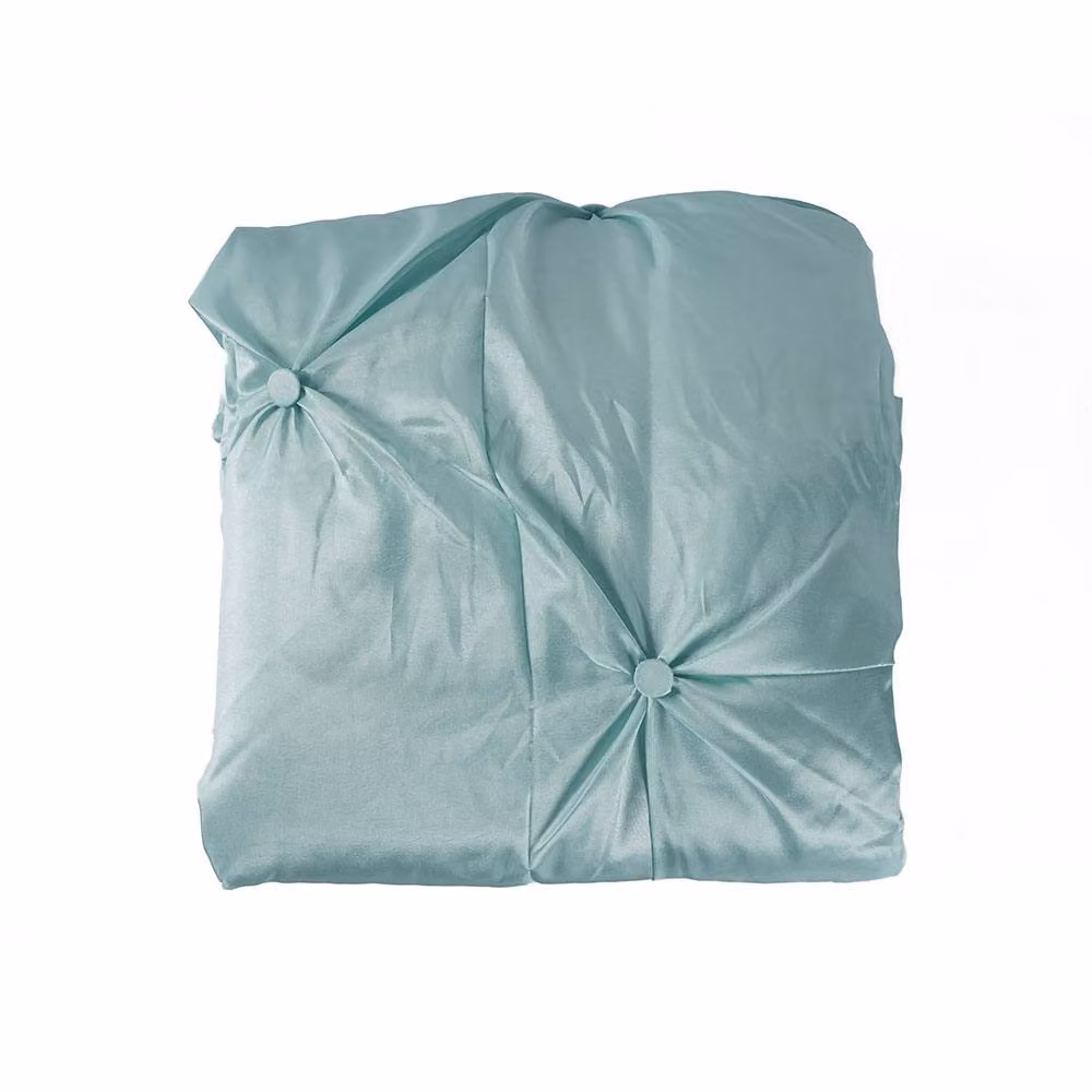 Voltico Quilted Buttoned Bedspread in Petrol, Plum and Silver, W/D/H: 140 x 200 cm – 2