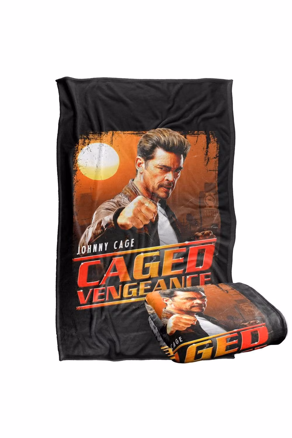 Warner Bros. Mortal Kombat 2 Johnny Cage Caged Vengeance Super Soft Fluffy Polyester Blanket, Multicolour, Extra Large – 2