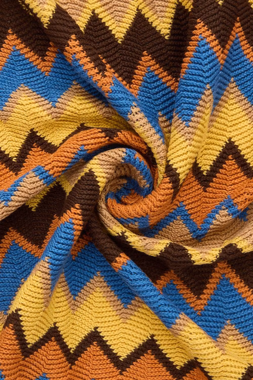 Garden Sanctuary Multicolour Bohemian Chevron Knitted Throw Blanket with Tassels – 6