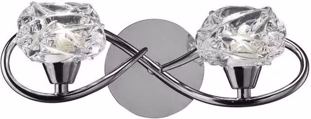 Netlighting Maremagnum 2-Light Switched Wall Lamp in Polished Chrome with Transparent Glass Domes and G9 Bulbs – 1