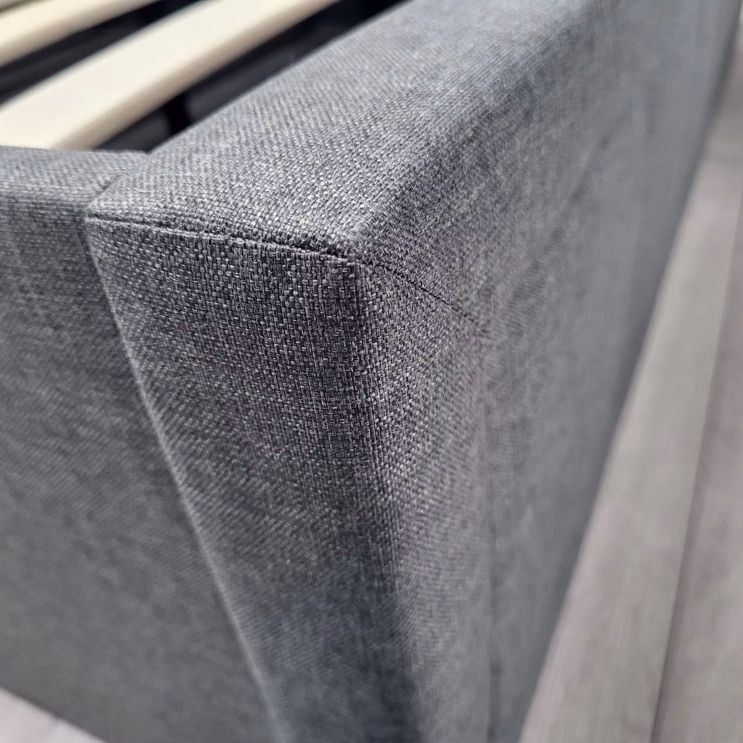 Modernique Grey Fabric Ottoman Storage Bed with Gas Lift Base, W/D/H: 180 x 200 x 158 cm – 6
