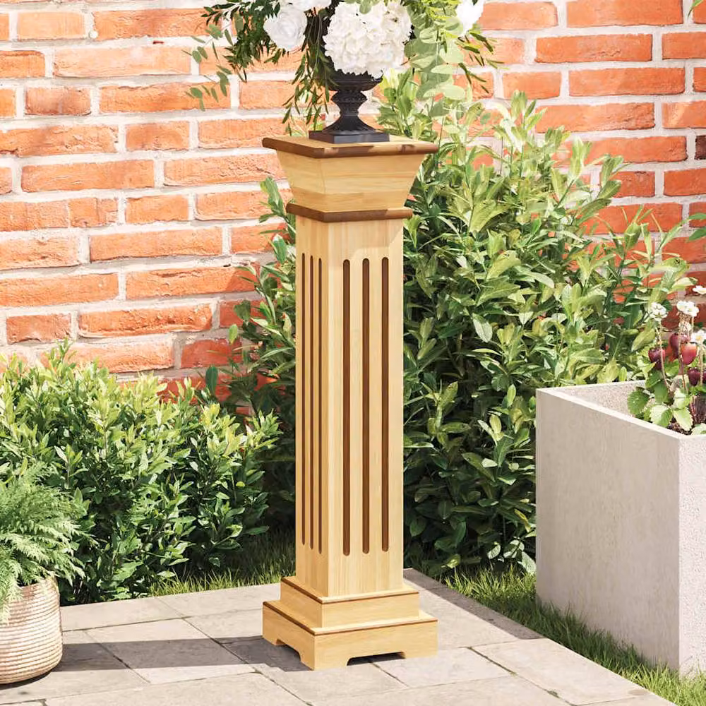 Berkfield Home Classic Square Pillar Plant Stand, Brown MDF Wood, W/D/H: 17 x 17 x 66 cm – 2