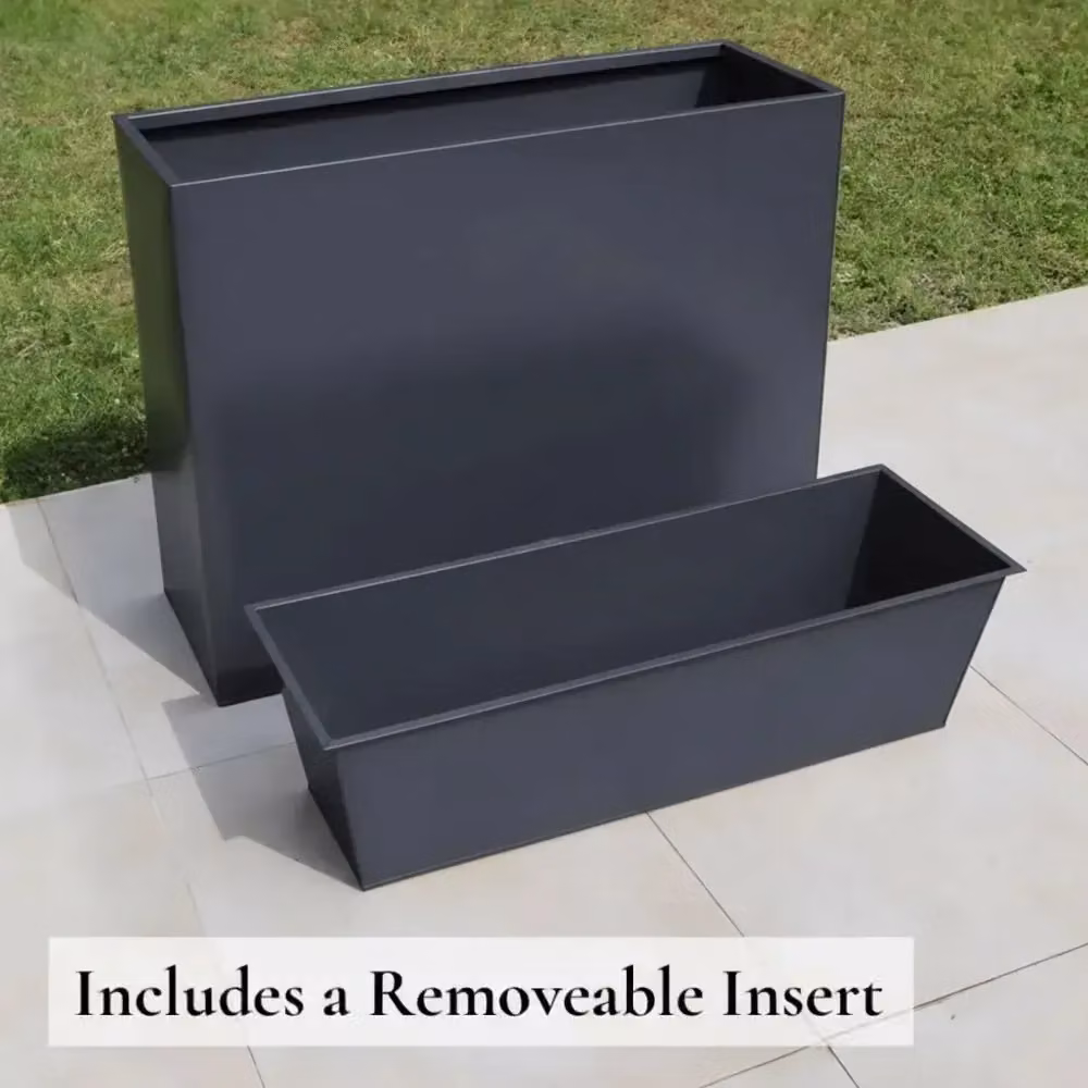 Access Garden Products Galvanised Steel Trough Planter, Grey, W: 25 cm, D: 80 cm, H: 60 cm – 8