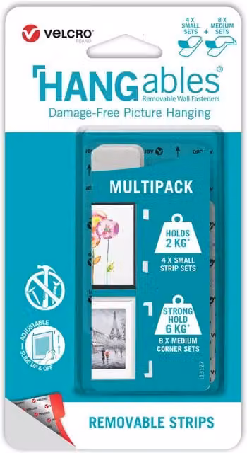 VELCRO Brand HANGables Multipack in Small and Medium sizes