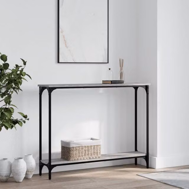 Berkfield Home Console Table in Grey Sonoma, W: 100 cm, D: 22.5 cm, H: 75 cm