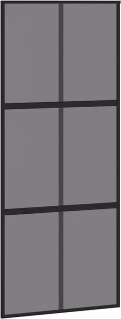Berkfield Home Modern Black Sliding Door with Transparent Tempered Glass and Aluminium, W: 90 cm, H: 205 cm