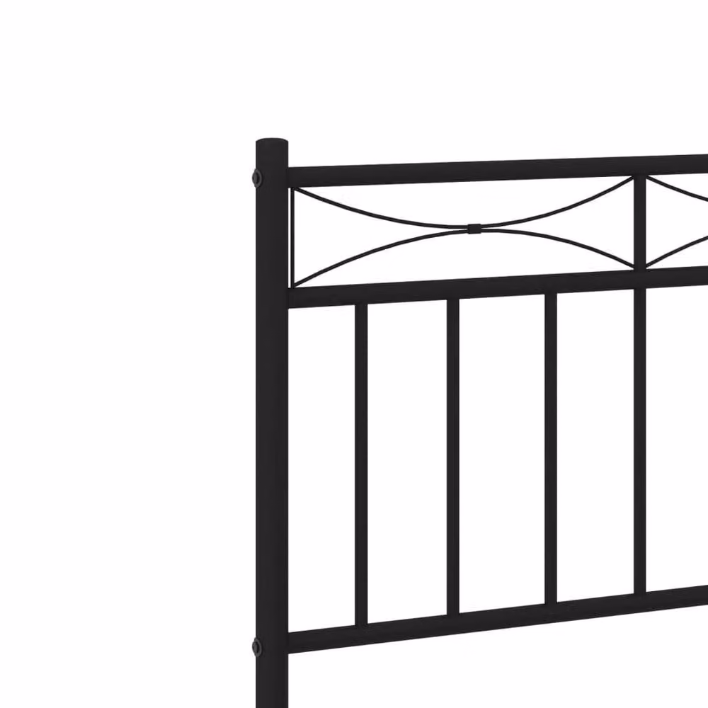 Berkfield Home Metal Bed Frame with Headboard in Black, W/D/H: 80 x 200 cm – 4