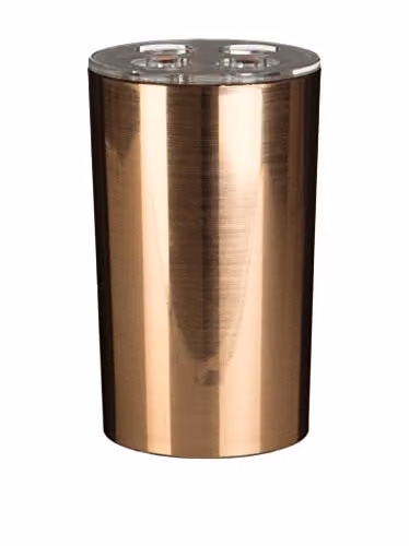 Premier Housewares Shine Toothbrush Holder, Gold, W: 7 cm, D: 7 cm, H: 12 cm