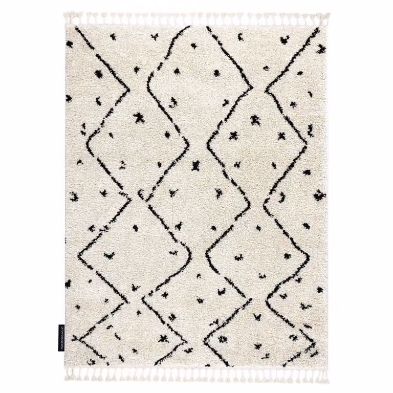 RugsX Berber Geometric Boho Rectangular Rug in Yellow and Grey, W: 80 cm, L: 150 cm