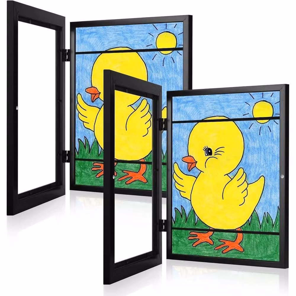 VOGREX Black A4 Kids Art Display and Drawing Storage Frame – 3