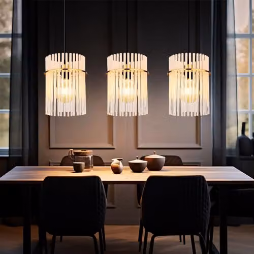 Netlighting Gorley Bar Pendant Light in Gold and Transparent Glass, W/D/H: 80 x 20 x 140 cm – 4