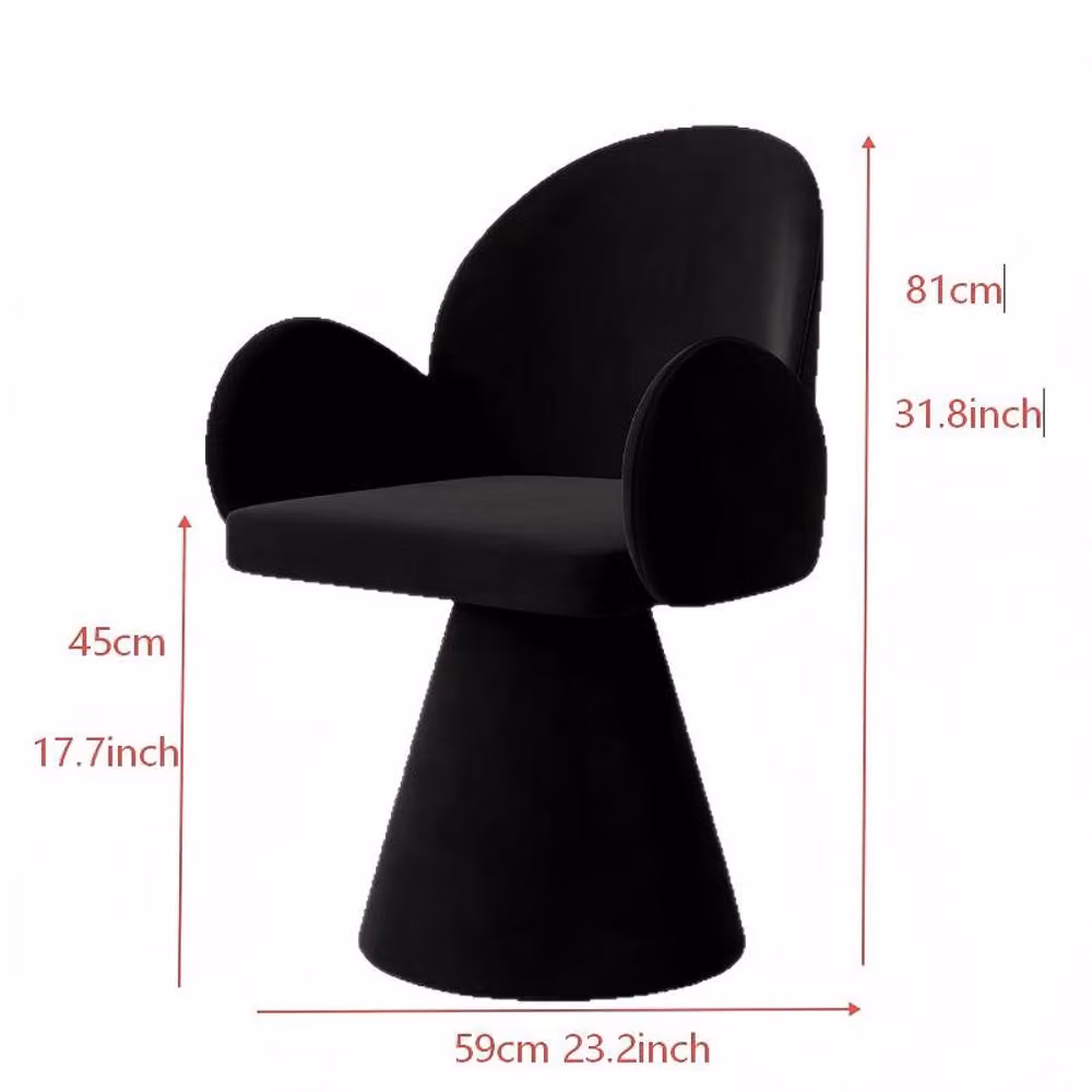 Matteo Black Velvet Rotating Luxury Makeup Dressing Stool – 2