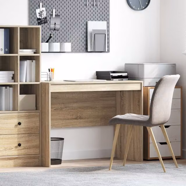Berkfield Home Writing Desk in Sonoma Oak, Brown, W/D/H: 100 x 50 x 76 cm – 1