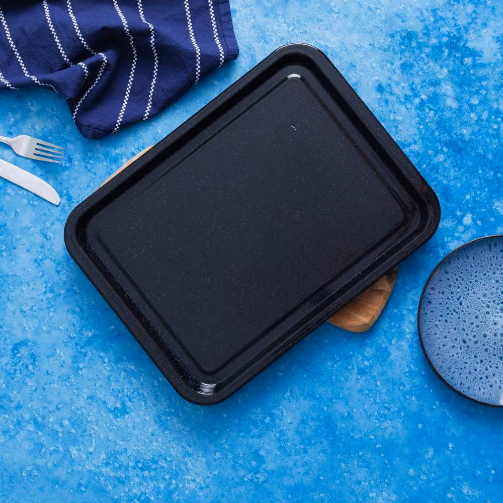 Betterware Classic Enamel PFAS-Free Rectangular Roasting Dish, Black, 35 cm – 2