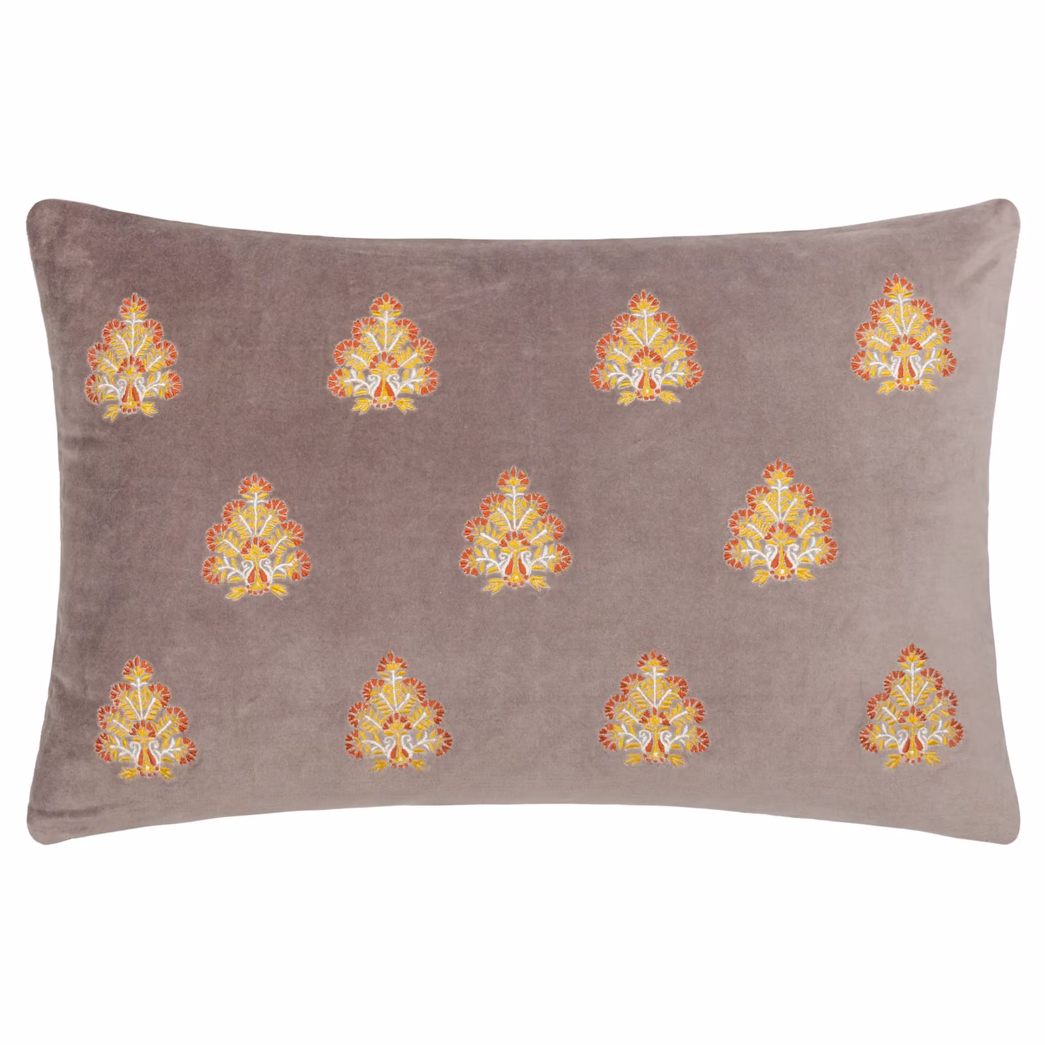 Paoletti Rennes Floral Embroidered Rectangular Cushion in Beige and Brown, W/D/H: 40 x 40 x 40 cm – 2