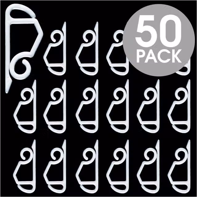 Hangups Clear Gutter and Shingle Hooks, 50 Pack