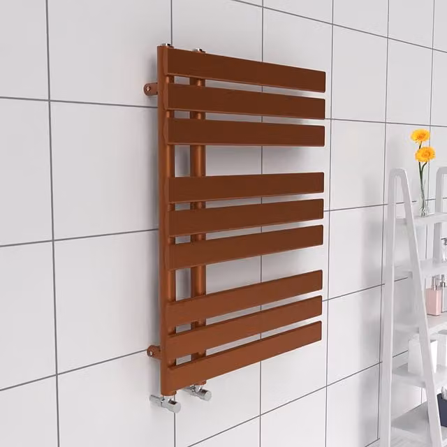 Lux Heat Open Flat Towel Radiator in Metallic Copper, W: 60 cm, H: 80 cm