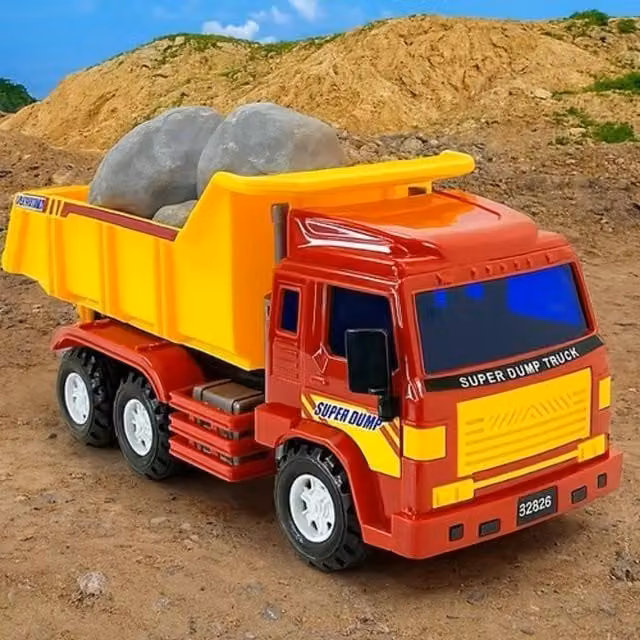 BIG Big Daddy Red Tipper Dump Truck, Friction Powered Sand Vehicle, Red