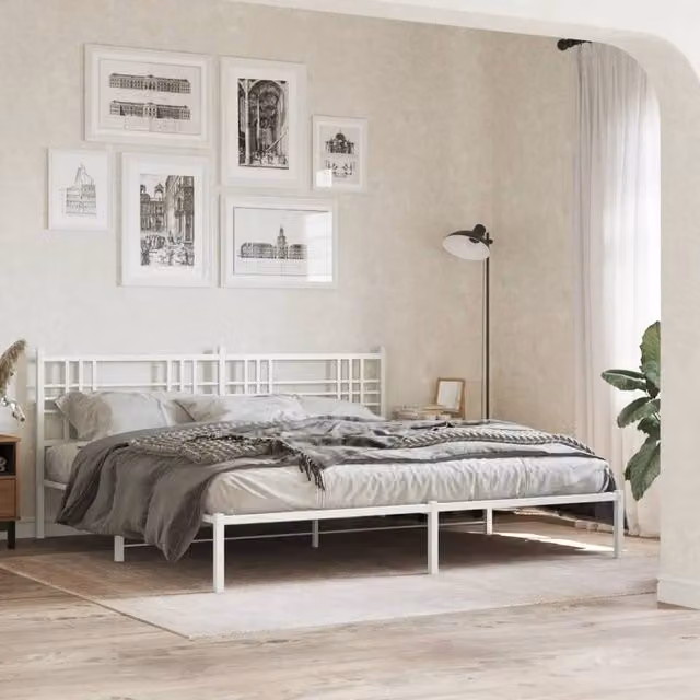 Berkfield Home Metal Headboard in White – 1