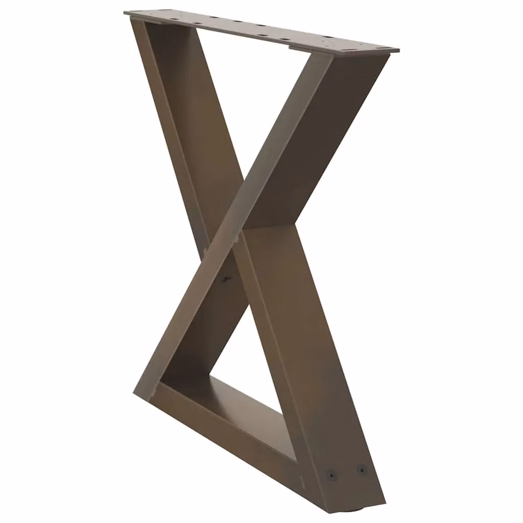 Berkfield Home Steel Coffee Table Legs, 2 Pieces, Brown, H: 60 cm, W: 42-43.3 cm – 3