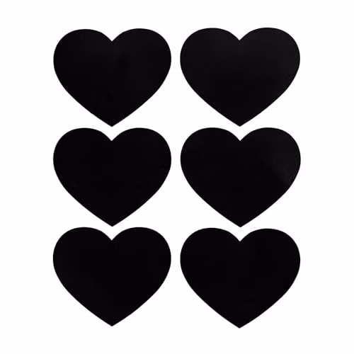 Nicola Spring Heart Shaped Storage Jar Labels, Black, Pack of 6, 6.5 x 5 cm – 4