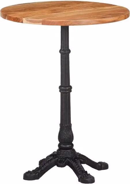 Berkfield Home Bistro Table in Brown Solid Acacia Wood, W/D/H: 60 x 60 x 76 cm