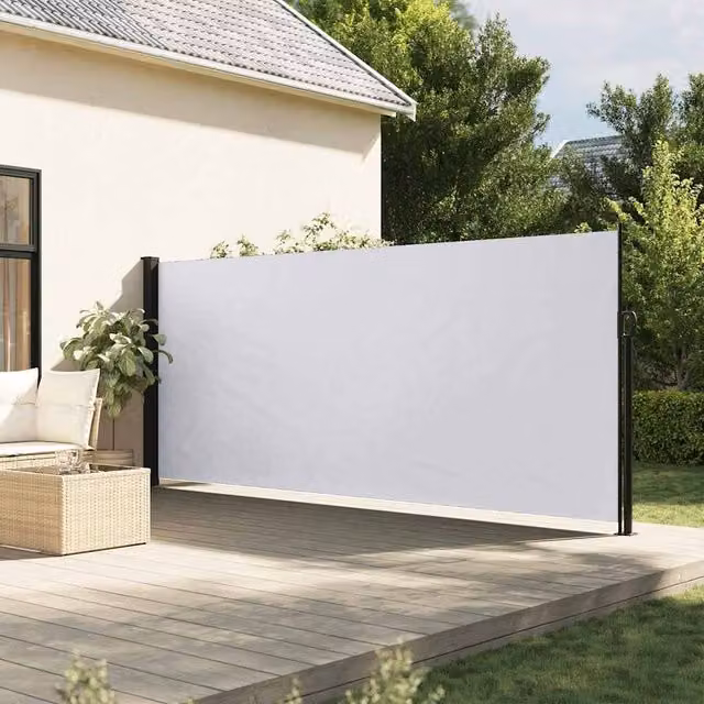 Berkfield Home Retractable White Side Awning, W/H: 300 x 160 cm
